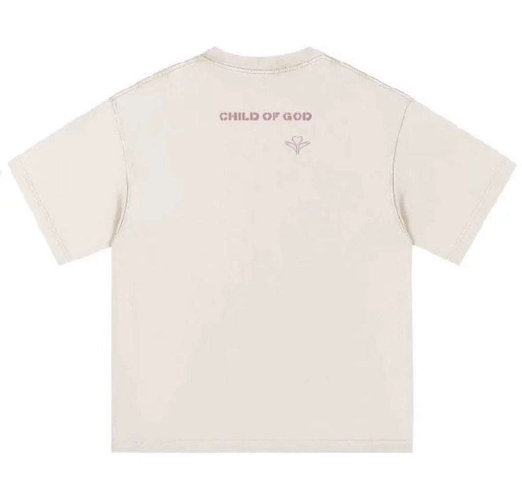 T-shirt Child of God dos • Cream Rose poudré • RENEWED