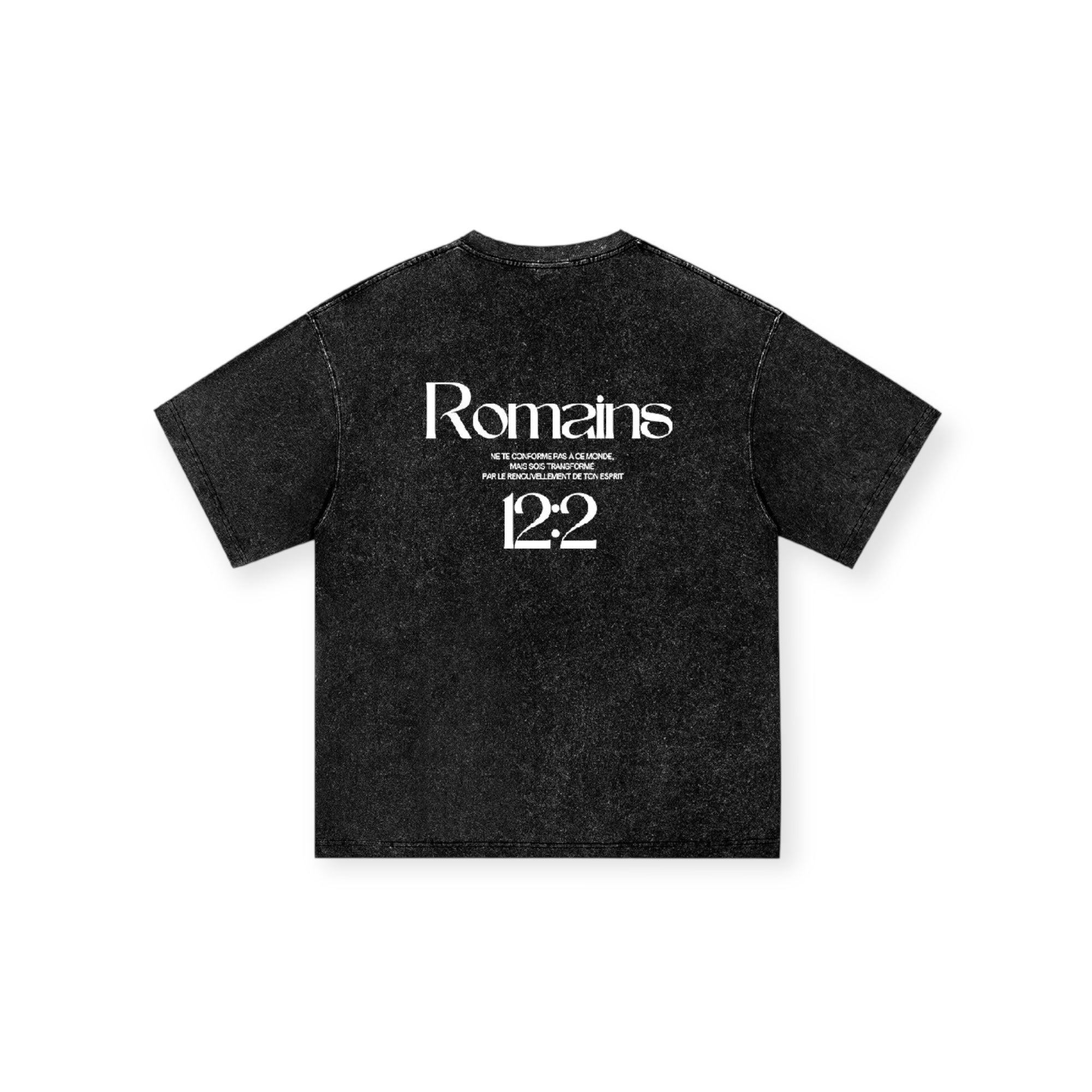 T-Shirt Romains 12:2 • Black • Renewed
