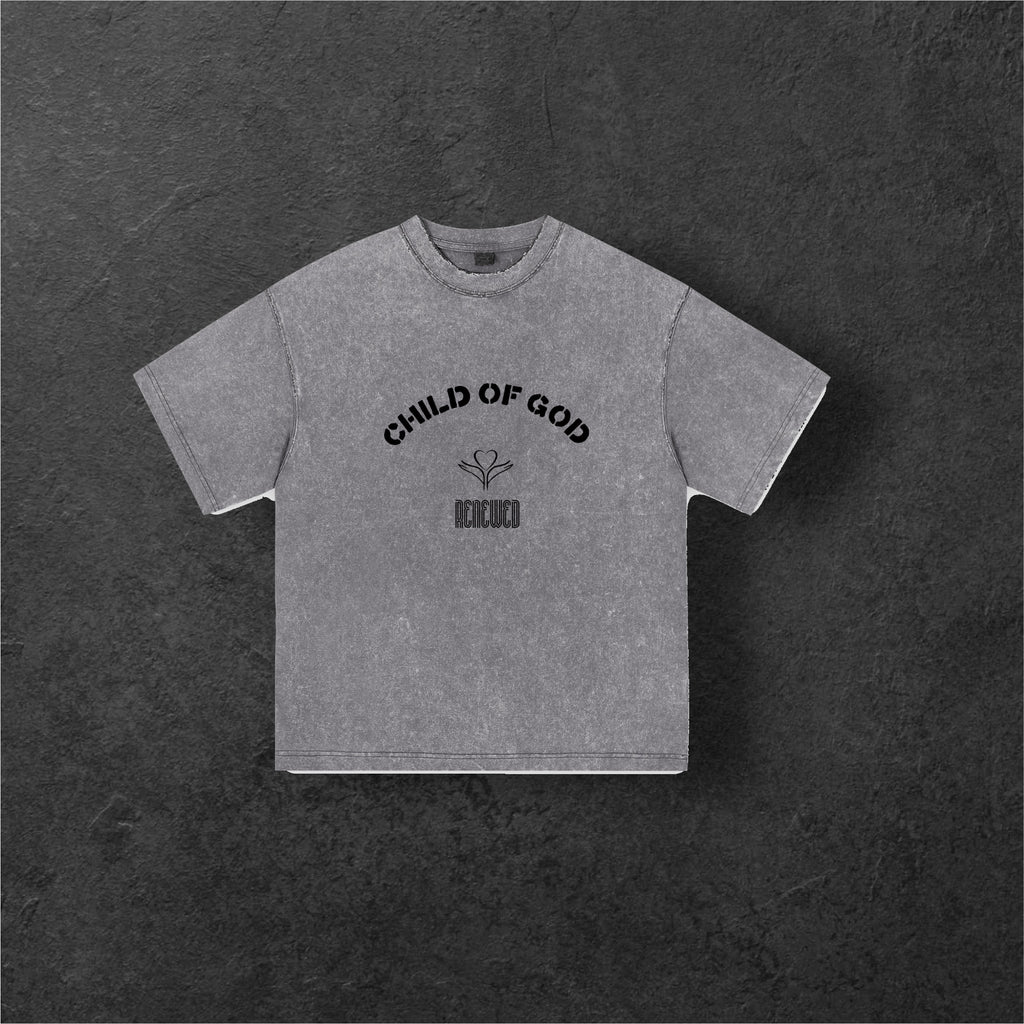 T-Shirt CHILD OF GOD grace upon grace • Grey washed • Renewed