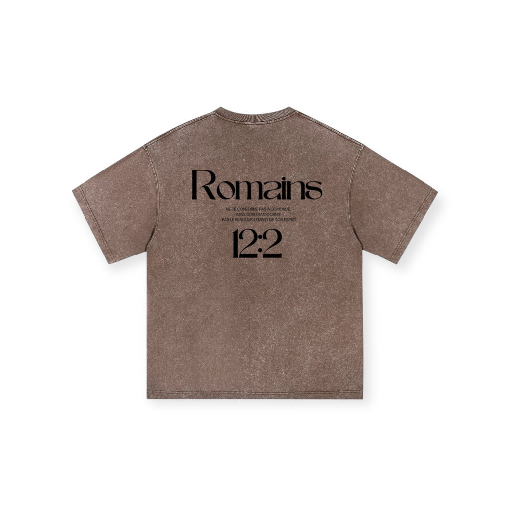 T-Shirt Romains 12:2 • Renewed • Marron