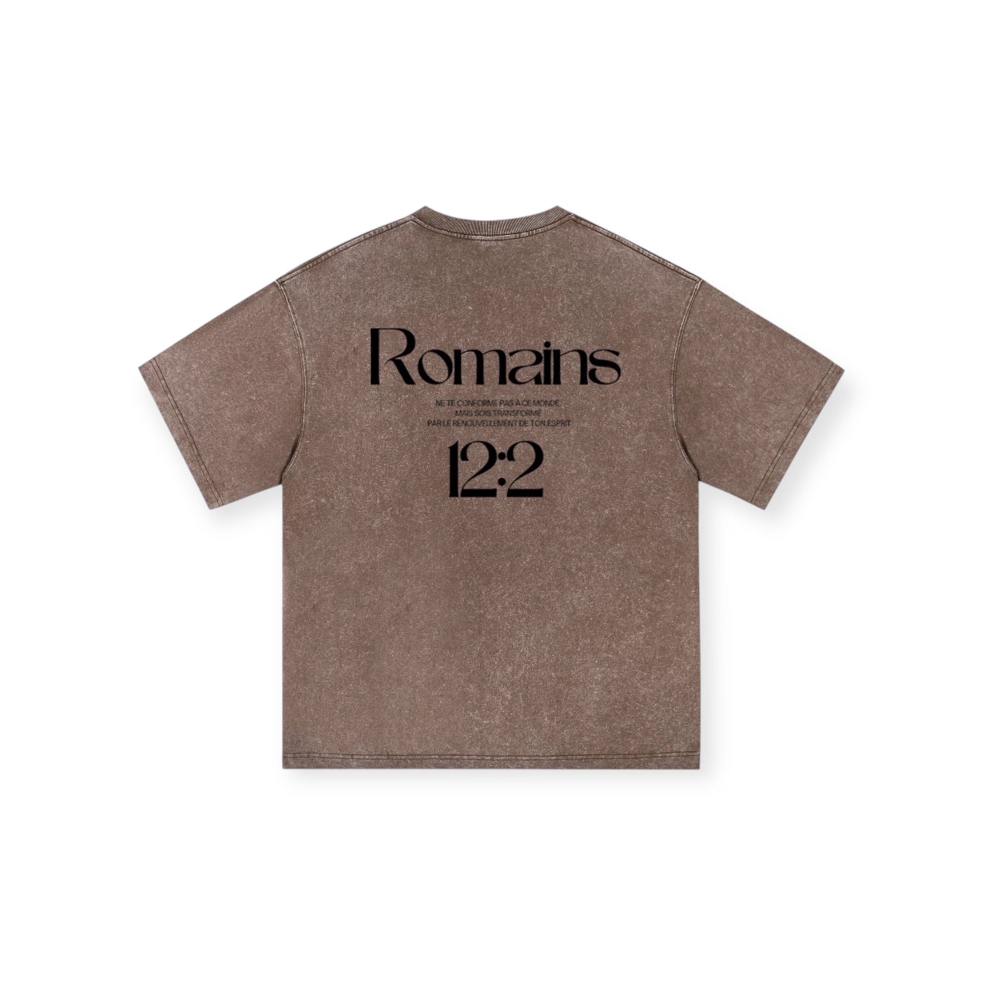 T-Shirt Romains 12:2 • Renewed • Marron