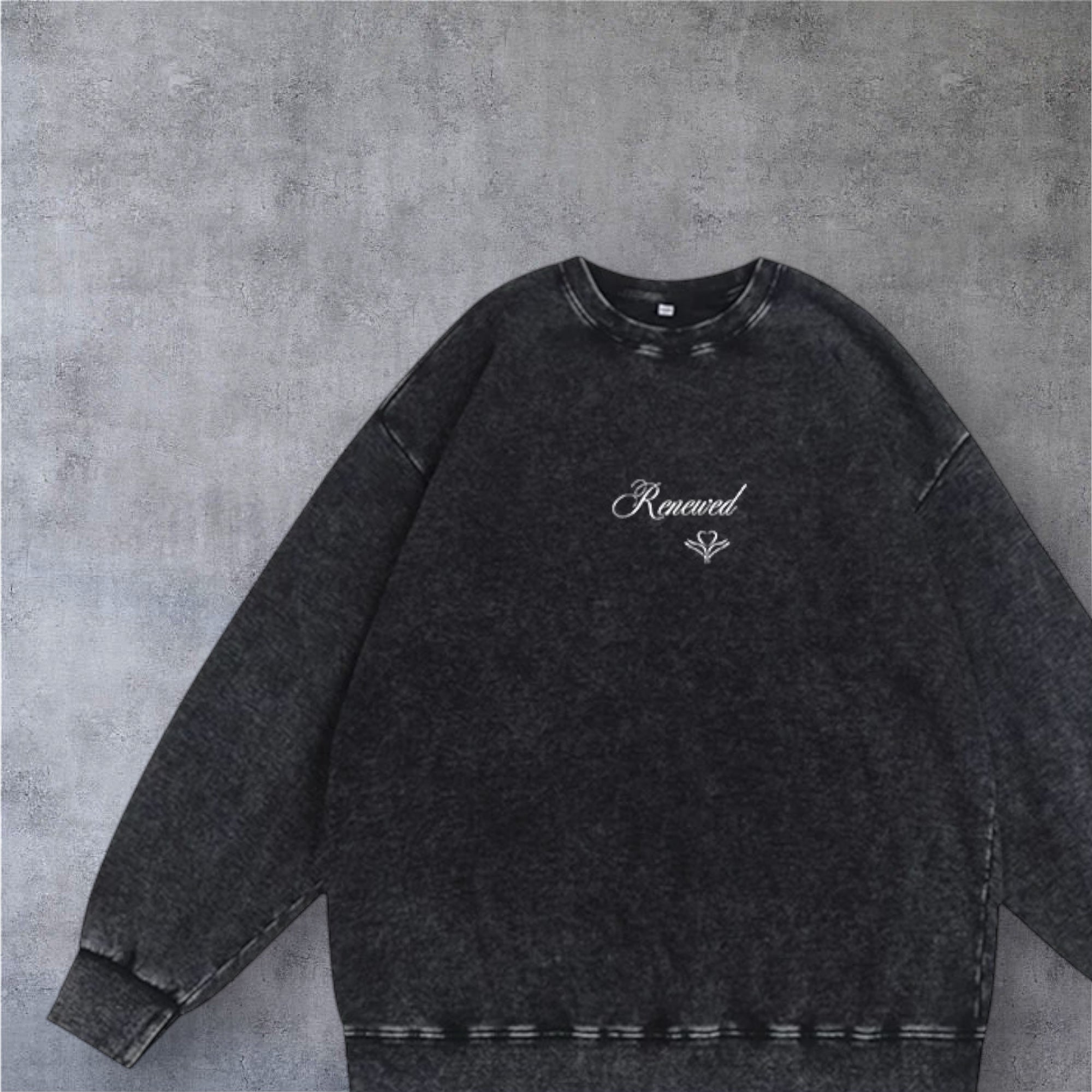 Sweat Renewed brodé • Black